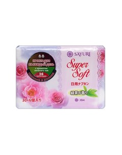 Ежедневные гигиенические прокладки с ароматом зеленого чая Super Soft 36.0 Sayuri