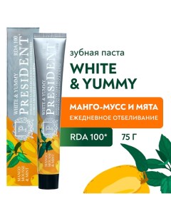 Зубная паста White & Yummy Манго-мусс с мятой 75.0 President