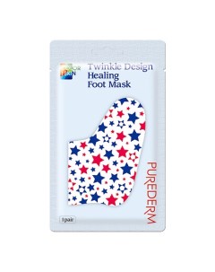 Маска для ног Звездочки восстанавливающая Twinkle Design Healing Foot Mask Purederm