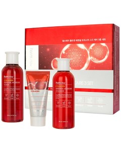 Набор тонер для лица + эмульсия для лица + крем для лица Collagen Essential Moisture Skin Care 3 Set Farmstay