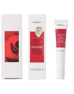 Крем для глаз против темных кругов Дикая роза Wild Rose Vitamin C Eye Cream Korres