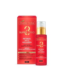 SUPER TRIO RETINOL + VIT C + KOLAGEN Активно восстанавливающая сыворотка против морщин 30.0 Bielenda