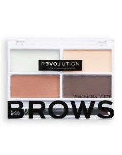 Палетка теней для бровей, воск для фиксации бровей Colour Cult Brow Palette Relove revolution