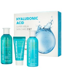 Набор тонер для лица + эмульсия для лица + крем для лица Hyaluronic Acid Super Aqua Skin Care 3 Set Farmstay