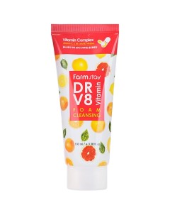 Пенка для лица очищающая с комплексом витаминов Dr-V8 Vitamin Foam Cleansing Farmstay