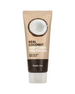 Гель для лица отшелушивающий с экстрактом кокоса Real Coconut Deep Clear Peeling Gel Farmstay