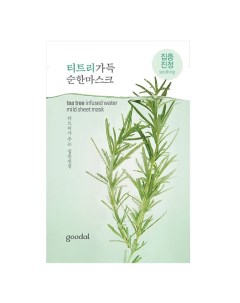 Маска для лица успокаивающая с экстрактом чайного дерева Green Tea Infused Water Mild Sheet Mask Goodal