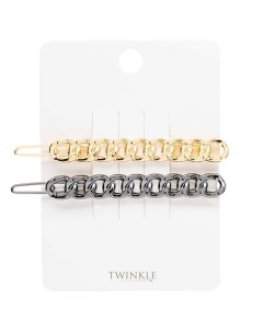 Заколки для волос BLACK AND GOLD CHAIN Twinkle