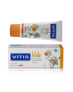 Зубная паста-гель VITIS KIDS 2+ детская. Неабразивная. Вкус: вишня 50.0 Dentaid