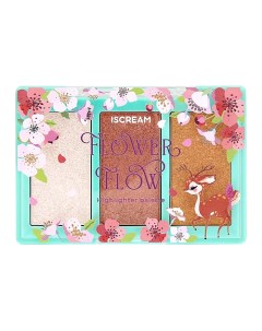 Палетка хайлайтеров для лица FLOWER FLOW Iscream