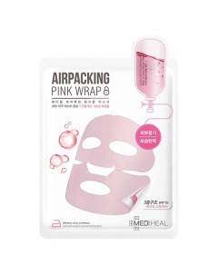 Маска для лица AIRPACKING pink wrap с коллагеном и керамидами фольгированная 18.0 Mediheal