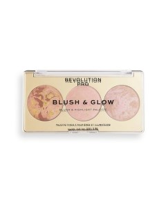 Румяна, бронзер и Хайлайтер 3 В 1 BLUSH & GLOW Revolution pro