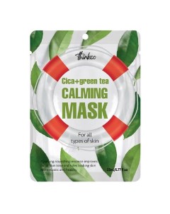 Маска-салфетка для лица с центеллой азиатской и зеленым чаем, CICA+GREEN TEA CALMING 23.0 Thinkco