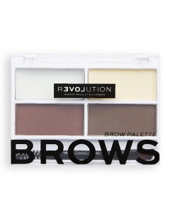 Палетка теней для бровей, воск для фиксации бровей Colour Cult Brow Palette Relove revolution