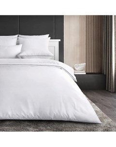 Антибактериальный комплект постельного белья Antibacterial Bed Linen Set, 1,5-спальный. Цвет: «Альпийский снег» (белый) Soft silver