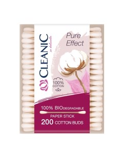 Pure Effect Ватные палочки гигиенические в прямоугольной коробке 200.0 Cleanic