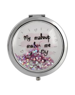 Зеркало для макияжа карманное (make up makes me happy) Deco.