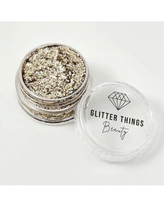 Глиттер Гель Блёстки для глаз лица и тела Золотая Пыль Glitter things