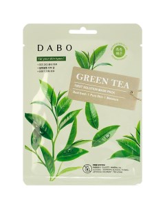 Маска тканевая для лица с экстрактом зелёного чая Green Tea First Solution Mask Pack Dabo