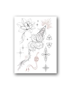 Переводная тату 10*15см (для взрослых и детей) Tatts