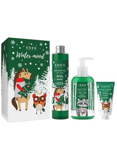 Подарочный набор Крем для рук + Жидкое мыло для рук + Гель для душа Winter mood GREEN Eden