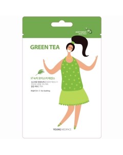 Тканевая маска для лица MSDS_Green Tea (зеленый чай) Young mediface