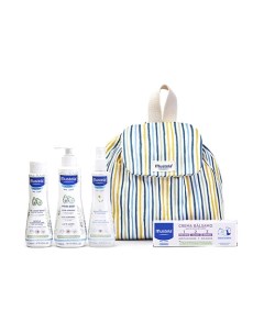 Набор для купания и ухода за кожей малыша Little Moments Polka Striped Backpack Mustela