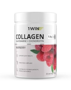 Коллаген с витамином C, Хондроитином и Глюкозамином, малина Dietary Supplement Collagen + Vitamine C + Glukosamine + Chondroitin, Raspberry 1win