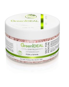 Соль для педикюра увлажняющая Роза и герань 300.0 Greenideal