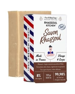 Мыло твердое для лица и тела с глиной Рассул RHASSOUL KITCHEN Monsieur barbier