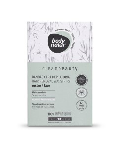 Восковые полоски для депиляции для чувствительной кожи лица Cleanbeauty Wax Strips Hair Removal Face Body natur