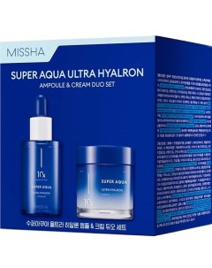 Набор для ухода за кожей Super Aqua Ultra Hyalron Ampoule & Cream Duo Set Missha