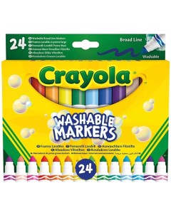 Смываемые фломастеры с широким пером Ultra Clean Broad Line Markers 24.0 Crayola