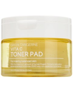 Тонер пэды для лица освежающие с экстрактом зелёного мандарина Green Tangerine Vita C Toner Pad Tenzero