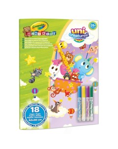 Набор Mini Kids Uni-Creatures: Раскраски + Смываемые фломастеры Crayola