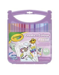 Набор Create Colour Pastel Смываемые фломастеры раскраски наклейки Crayola