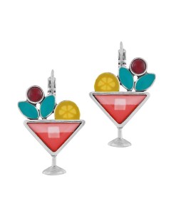 Серьги Cocktail с цветной смолой и нефритовыми бусинами Taratata