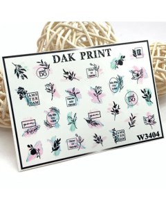 Слайдер-дизайн для ногтей W3404 Dak print