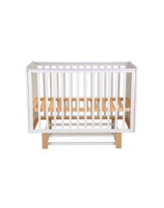 Кроватка детская kids Simple 342 с маятником цвет белый натуральный Polini