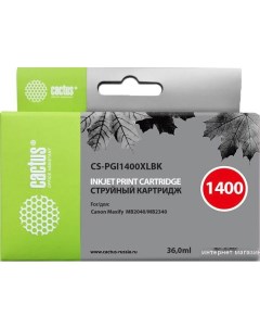 Картридж CS PGI1400XLBK аналог Canon PGI 1400XL BK Cactus