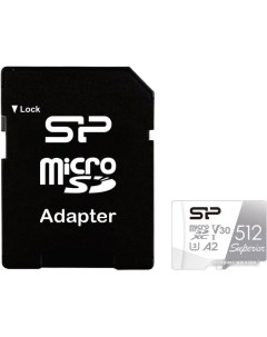 Карта памяти Superior microSDXC SP512GBSTXDA2V20SP 512GB с адаптером Silicon power