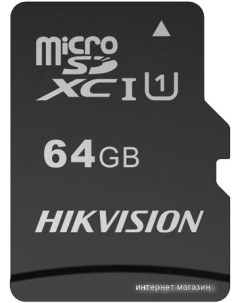 Карта памяти microSDHC HS TF C1 STD 64G Adapter 64GB с адаптером Hikvision