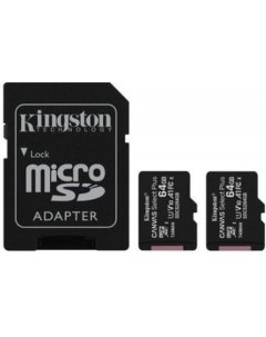 Карта памяти Canvas Select Plus microSDXC 2x64GB с адаптером Kingston