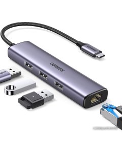 USB хаб CM475 USB C to Ethernet 60600 Ugreen