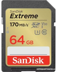 Карта памяти Extreme SDXC SDSDXV2 064G GNCIN 64GB Sandisk