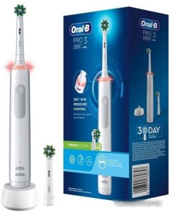 Электрическая зубная щетка Pro 3 3000 Cross Action D505 523 3 8006540760857 белый Oral-b