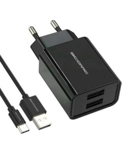 Сетевое зарядное U400 USB Type C черный Atomic