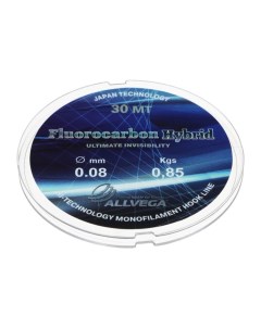 Леска монофильная Fluorocarbon Hybrid диаметр 0 08 мм тест 0 85 кг 30 м флюорокарбон 65 Allvega