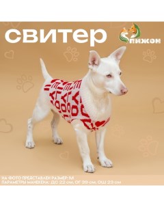 Свитер "ILOVEYOU", XS (ДС 17, ОШ 17, ОГ 23-37 см) Пижон