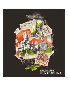 Ежедневник недатированный А5 80 листов "Гарри Поттер. Хогвартс.", мягкая обложка, квадратный Эксмо